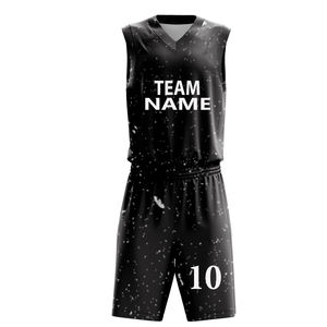 Ensemble de maillots de basket-ball unisexe, respirant, séchage rapide, 100% polyester, faible quantité minimum de commande, grandes tailles, vêtements de sport, t-shirt - Product Image 4