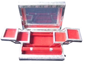 Handcrafted Meenakari Metal Jewelry <b>Box</b> with Ring Organizer Storage Case with Velvet Interior <b>Gift</b> <b>Box</b> decorating <b>small</b> - Product Image 2
