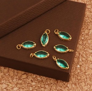 Wholesale Marquise Apatite Quartz Gemstone Charms - Gold Plated Crystal <b>Pendants</b> - Handmade DIY Jewelry Making Supplies - Product Image 1