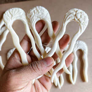 งานฝีมือแกะสลักด้วยมือจากกระดูกควายขาวแท้  งานฝีมือจากกระดูกควายธรรมชาติที่สวยงาม ราคาถูก - Product Image 4
