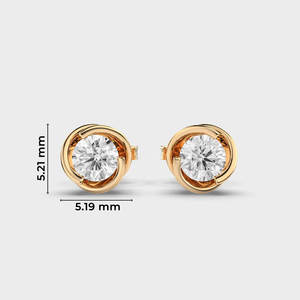 Boucles d'oreilles classiques en diamants de laboratoire, taille brillant, en argent sterling 925, étincelantes, pour mariage, fête, cadeau ou usage quotidien - Product Image 1