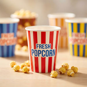 Support à collation en papier durable avec design graphique lumineux et ouverture large pour la promotion d'événements cinématographiques et la distribution de pop-corn - Product Image 3