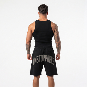 Shorts de sport amples pour hommes avec strass, 100 % polyester polaire, pour entraînement intensif, respirants - Product Image 2