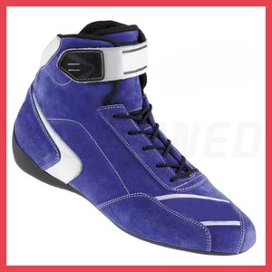 Bottes moto rouges en cuir véritable avec semelle extérieure en caoutchouc, fermeture auto-agrippante, style sportif, respirantes, légères, pour karting et usage général - Product Image 4