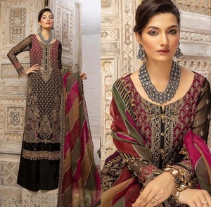 2022 Collection de robes de mariée et de soirée en mousseline de soie Salwar Kameez de créateur pakistanais - Product Image 6