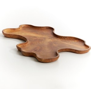Plateau de service et de rangement en bois naturel de qualité supérieure, plateau artistique pour collations, noix, boissons, pour la maison, les mariages, les restaurants - Product Image 5
