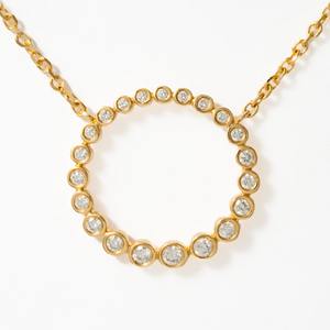 สร้อยคอเพชรทรงกลมมินิมอล ทองคำขาว 14K ประดับเพชร D-G/VS น้ำหนัก 0.28 กะรัต ผลิตในห้องปฏิบัติการ ฝังแบบ Bezel Setting รับรองโดย IGI ขายดี - Product Image 2