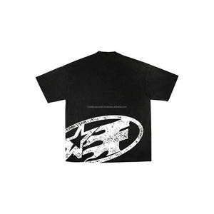 Camiseta de Manga Corta para Hombre, Estilo Americano, Casual, de Algodón y Poliéster Grueso, Retro, Lavada, con Estampado Directo - Product Image 3