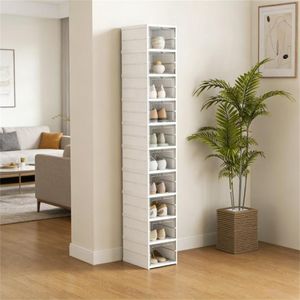 Scatola Portascarpe in Plastica Bianca e Scaffale Portascarpe Versatile dal Design Funzionale - Product Image 1