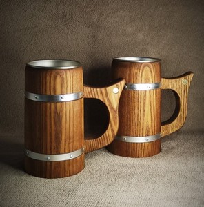 Jarra de Cerveza de Madera Maciza Hecha a Mano de Primera Calidad, Jarra Vikinga Grande, Taza de Cerveza Rústica de Madera, Taza de Café, Taza para Beber de Madera Maciza, Regalo - Product Image 5