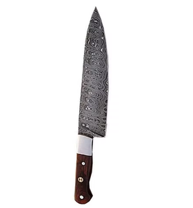 Couteau de chef en acier Damas, forgé à la main, style japonais, manche en bois, couteau de cuisine pour droitier, fabricant OEM ODM - Product Image 6