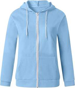 JAC22 FY11 Women's Casual Semi High Neck <b>Top</b> 100% Cotton Breathable Waterproof 300g Solid Autumn Winter Lined <b>Velvet</b> Hoodie - Product Image 3