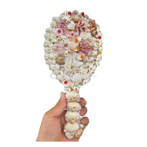 Natural Shell Handheld <b>Makeup</b> <b>Mirror</b> Handmade Seashell <b>Vanity</b> <b>Mirror</b> Coastal Home Decoration Gift for Women - Product Image 5