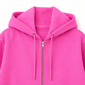 Women's <b>Pink</b> Fleece Zip-Up Hoodie <b>Sweatshirt</b> Breathable Casual Winter Wear Hoodie - Product Image 5