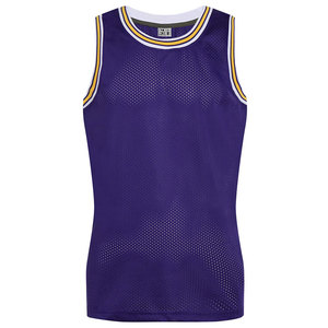 Maillot de basketball unisexe violet sans manches, imprimé animalier, en maille respirante, coupe classique, toutes saisons, personnalisable pour équipe - Product Image 1
