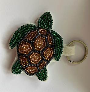 Handmade Eco-Friendly Beaded Embroidery <b>Keychain</b> with Detailed Floral Artwork Strong Key Ring and Artistic Design - Product Image 3