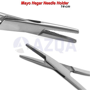 Stainless Steel Mayo Hegar Needle Holder <b>Set</b> 2 Pcs Surgical Suturing Instrument for Medical and Dental Use - Product Image 4