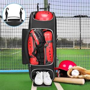 Lamatex Sports LS-1003 Large Rolling Baseball Catcher Gear <b>Bag</b> 600D 50-70L <b>Wheeled</b> Multi-Pocket Customizable Unisex - Product Image 5