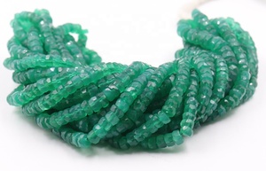 100% llegada Natural ónix verde facetado forma de neumático cuentas Natural verde ónix Heishi forma rueda cuentas para la fabricación de joyas - Product Image 5