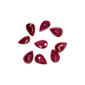 Rubíes naturales sin tratar de Mozambique, calibrados en forma de pera de 4x6 mm, piedras preciosas de rubí facetadas naturales sueltas para la fabricación de joyas, listas para usar. - Product Image 3