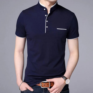 เสื้อลำลองแขนสั้นผ้าฝ้ายไม้ไผ่ระบายอากาศได้ดีสีพื้นเสื้อลำลองออกแบบโลโก้ได้ตามต้องการ - Product Image 6