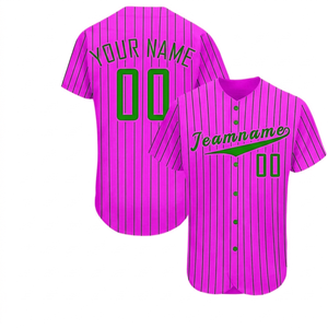 Camiseta de Béisbol Sublimada Personalizada con Rayas, Cierre de Botones, Manga Corta, Ropa Deportiva al por Mayor, Ropa de Alto Rendimiento con Logotipo Personalizado - Product Image 1