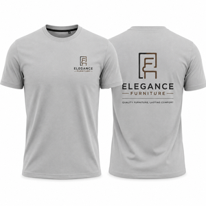 T-shirt d'entreprise personnalisé à col ras du cou en maille pour homme, avec logo sérigraphié, séchage rapide, manches courtes - Product Image 1