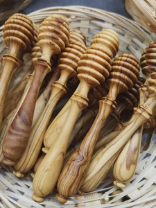 Olive Wood Eco-Friendly Honey Dipper with Long Handle and <b>Mirror</b> Polish-Olivewood Pens for Camping - Product Image 2
