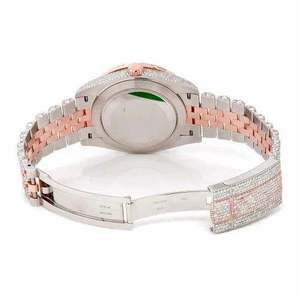 Luxury Iced Out Moissanite Quartz <b>Watch</b> Two Tone Rose Gold 40mm Sapphire Crystal Dial Diamond Bust Down Hip Hop Wristwatch - Product Image 4
