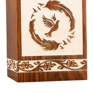 AYAANS Rosewood wooden Hand Carved Wooden Hot Selling cremation Urn <b>Box</b> for Adult Ashes Wholesale Cremation Urns (6X6X11)IN - Product Image 4