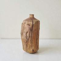 Vase de table en bois moderne, écologique, fait main, design zen asiatique, finition naturelle, décoration pour la maison et les mariages