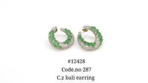Boucles d'oreilles clous Bali en zircone cubique 12428, plaquées rhodium, en laiton, avec pierres incrustées, bijoux de mode pour femme, pour soirée - Product Image 4