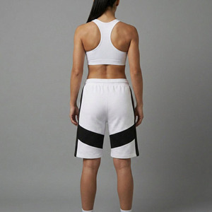 Wholesale Custom Screen Printed Logo 2 Tone Women's High Button 100% Cotton Fleece Terry Fabric Breathable Eco-Friendly Shorts - Product Image 5