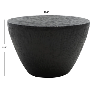 Atractiva mesa de centro martillada redonda de Metal de hierro, mesa auxiliar, mesa de consola tradicional con acabado negro, muebles para habitación de Hotel - Product Image 4