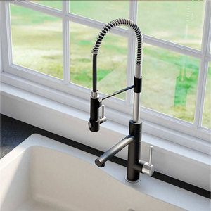 Contemporary 3 Way Pull Down <strong>Apron</strong> Front <strong>Kitchen</strong> Sinks Goose Neck Spring Taps <strong>Kitchen</strong> Sink Taps Faucet - Product Image 2