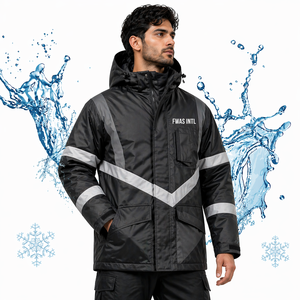 Veste imperméable à capuche pour homme sur mesure, micro-extensible, enduite de TPU, vêtements de travail d'extérieur, vente en gros OEM, fournisseur de vestes pour hommes B2B - Product Image 1