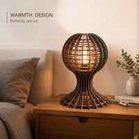 Lampe de table Globe haut de gamme en bois découpé au laser, éclairage décoratif |   Lampe sphérique en bois artisanale pour salon, chambre à coucher, bureau