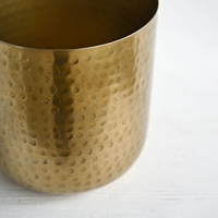 Ensemble de jardinières en métal doré martelé de luxe, plaqué chrome, moderne, pour plantes d'intérieur et d'extérieur, décoration pour la maison, le bureau, le salon, le jardin