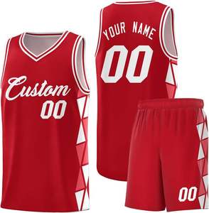 Uniforme de basket-ball personnalisé pour adultes avec impression de logo et de numéro sur mesure, polyester, grande taille - Product Image 1