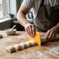 Spatule à pâte en plastique antibactérien, spatule souple pour bol, grattoir de plan de travail, outil de découpe de pâtisserie multifonctionnel flexible ATLAS STAR