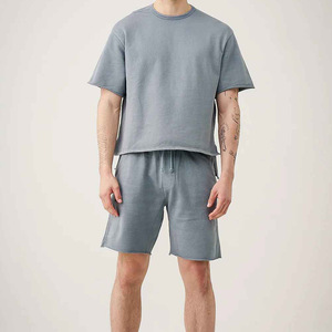 New Arrival 100% Cotton High Quality Summer Men's T-Shirt & Shorts <b>Set</b> Quick Dry Hip Hop Style Top Selling - Product Image 1