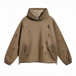Proveedor de Sudaderas Personalizadas con Bordado Desgastado, Lavado Ácido, Estilo Vintage, Hombros Caídos, Corte Holgado, MOQ 10 - Product Image 4