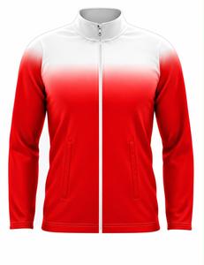 Veste d'entraînement unisexe respirante en polyester avec fermeture éclair intégrale, logo et dégradé de couleurs, 340g - Product Image 1