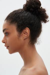 Pendientes de Oro de 14K con Diamante Estrella Cultivado en Laboratorio, Minimalistas, con Rosca para Hélice, Brillantes, Joyería Única, Regalo para Mujer - Product Image 5