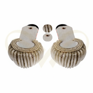 Hot Selling Black & <b>Silver</b> Bullion <b>Wire</b> Shoulder Epaulettes Premium Officer Uniform Rank Insignia - Product Image 4