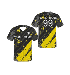 เสื้อเบสบอลแบบกำหนดเอง พิมพ์ลายเรขาคณิต คอวี แขนสั้น ผ้าโพลีเอสเตอร์ซับเหงื่อ ระบายอากาศได้ดี ใส่ได้ทุกฤดู สำหรับผู้ใหญ่ ทั้งชายและหญิง - Product Image 5
