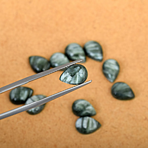 Indian Supplier High Quality Natural Seraphinite Green Pear Shape Loose Cabochon Gemstones For Jewelry Making At A <b>Cheap</b> Prices - Product Image 3