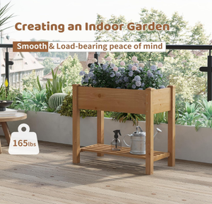 Jardinera Elevada Grande de Estilo Rústico con Revestimiento de Vinilo, Ecológica, con Patas, para Cultivo de Vegetales y Flores en el Hogar - Product Image 6