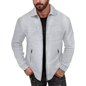 Nouvelle veste décontractée pour homme, coupe slim, hiver, col montant, imprimé lettres, couleur unie, poches zippées, manches longues, service OEM, fabricant, vente en gros - Product Image 1