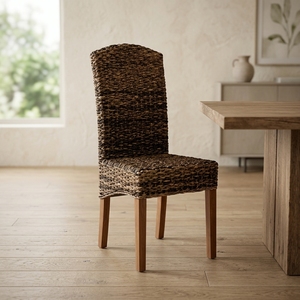 New Modern Minimalist Teak Wood <b>Dining</b> <b>Chair</b> Woven Seagrass Kitchen Room <b>Chairs</b> Luxury Seating Living Room Accent <b>Chair</b> Box - Product Image 2